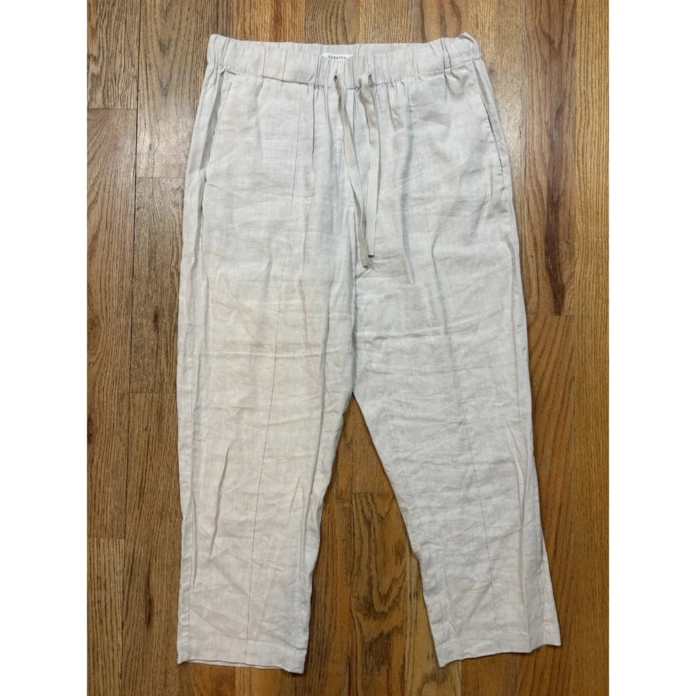 Aritzia Babaton Linen Blend Crop Pant Women's Size‎ Large High Rise